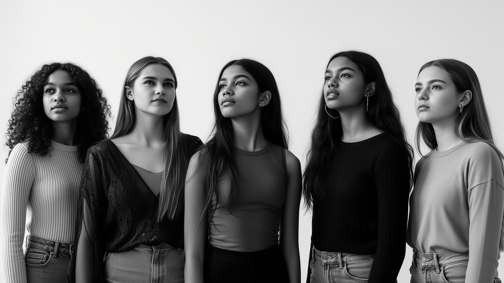 Teen girls standing together with confidence